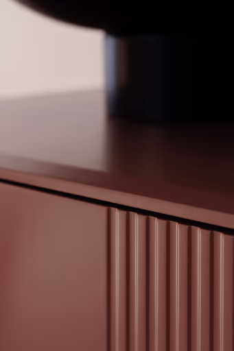 Highboard Colore - mit Beleuchtung, BHT ca. 90x144x45 cm, Lack Samtbeere