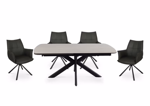 Armlehnstuhl MAKANA - drehbar, Stoff, Schwarz