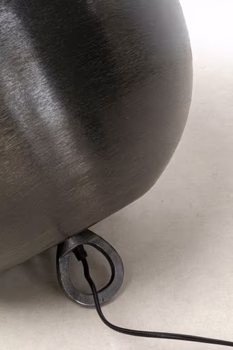 Bodenleuchte- DH ca. 50x50 cm, Stahl vernickelt, Schwarz, Gold