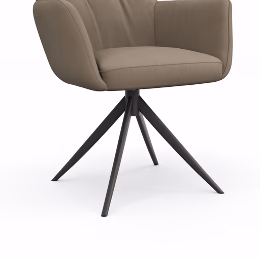 Armlehnstuhl Nashville - drehbar, Leder, Taupe