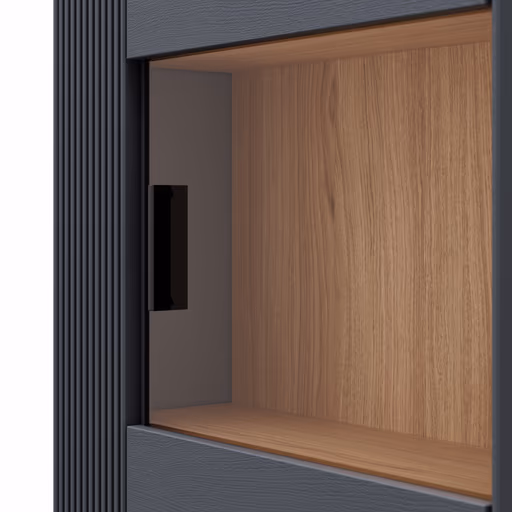 Hängevitrine Estana - Eiche massiv, Anthrazit