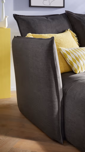 Ecksofa Palazzina - Longchair links, 1,5-Sitzer, Stoff, Dunkelgrau