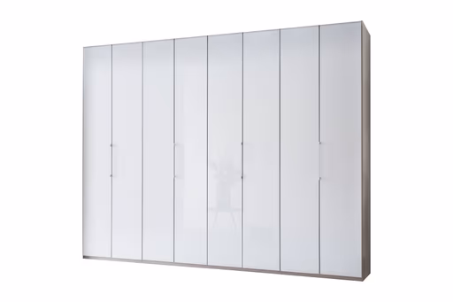 Drehtürenschrank - B. ca. 300 cm, Glas Weiß