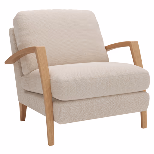 Sessel Karasu - Chic, Stoff, Creme