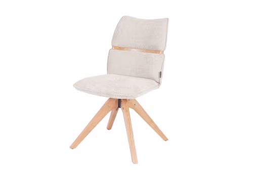 Stuhl MAROU - drehbar, Stoff, Beige