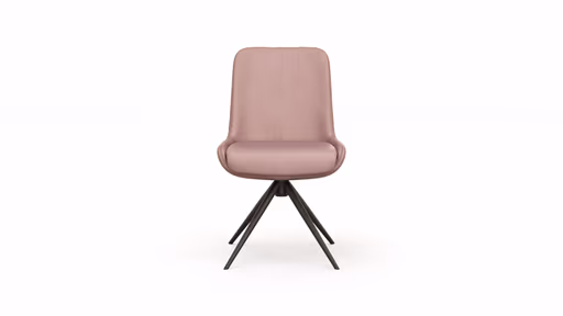 Stuhl Mis - Leder, Mauve, Gestell, Schwarz