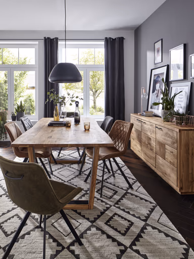 Stuhl Wesley - Stoff, Cognac