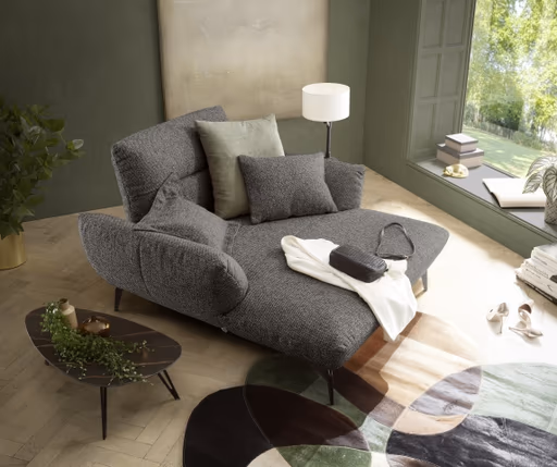 Sessel PAYTON - Loveseat inkl. Rückenneigung, Stoff, Taupe