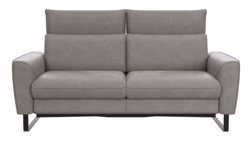 Sofa Avela - 2-Sitzer inkl. Sitzvorzug motorisch und Kopfteil verstellbar, Leder, Steingrau