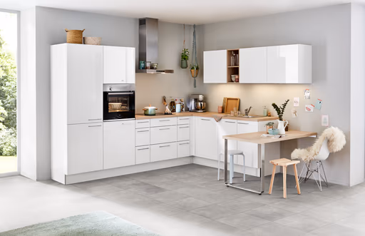 L-Küche 43.140 4425, Weiß Hochglanz