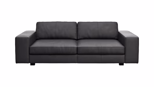 Sofa Aprino 1 - 3,5-Sitzer XXL, Dickleder, Schwarz, Armlehne Block breit