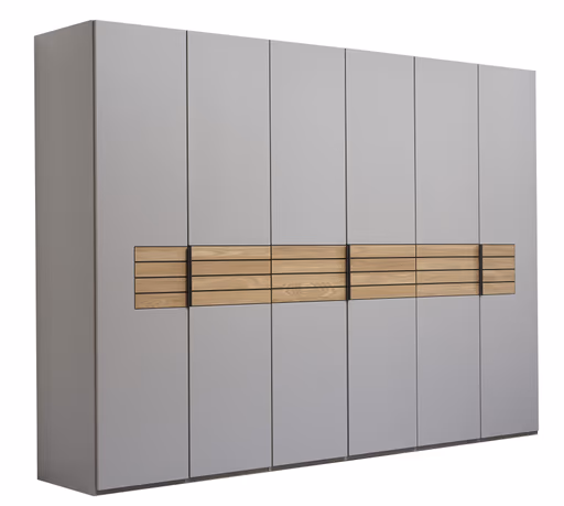 Drehtürenschrank Scottsdale - B ca. 302 cm, Lack, Samtgrau