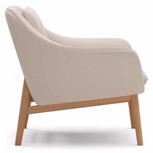 Sessel Karasu - Posh, Stoff, Creme