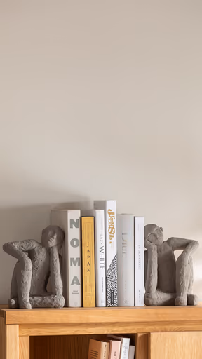 Deko-Buchstütze - 2-tlg., Zementh, Grau