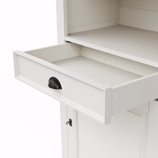 Bücherschrank Louisiana - teilmassiv, Weiß