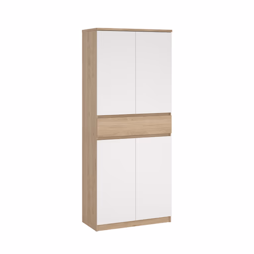 Schuhschrank - B ca. 81 cm, Jackson Hickory Nachbildung, Weiß