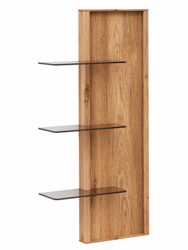 Wandregal Saratoga - rechtsseitig, Wildeiche massiv, natur geölt