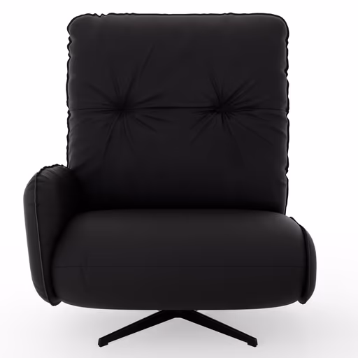 Loungesessel Lovere - Leder, Schwarz, Armlehne links