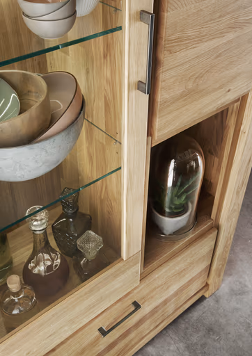 Vitrine Farmingdale - Eiche massiv, natur geölt