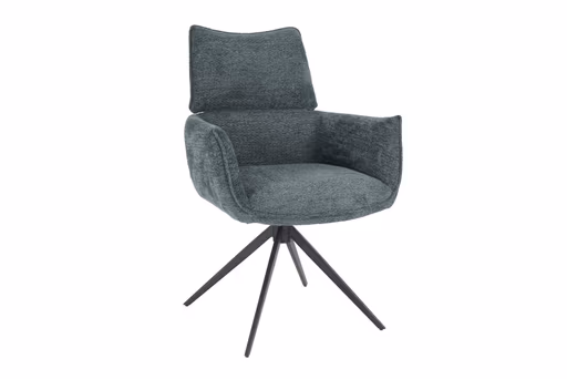 Armlehnstuhl MARGIT - drehbar, Stoff, Graublau