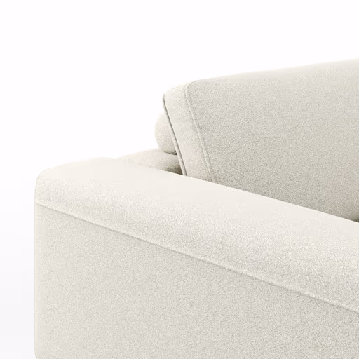 Ecksofa Solano - 2,5-Sitzer mit Longchair Rechts, Boucle, Natur