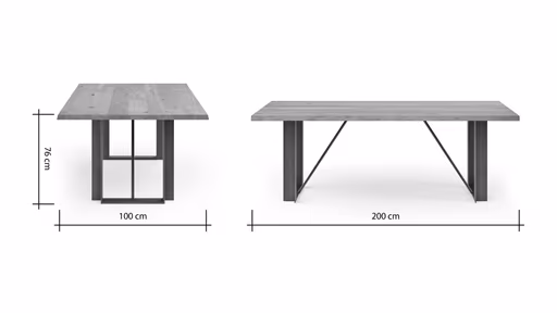 Esstisch Bakersfield - LB ca. 200x100 cm, Asteiche massiv, geölt