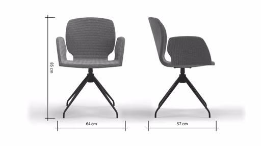 Armlehnstuhl Saltino - drehbar, Stoff, Taupe
