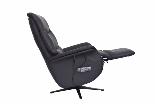 TV-Sessel MAREK - drehbar, Relaxfunktion, Kopfteilverstellung, Leder, Schwarz