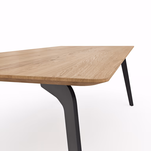 Esstisch Phoenix - LB ca. 220x100cm, Eiche geölt mit Epoxidharz dunkel