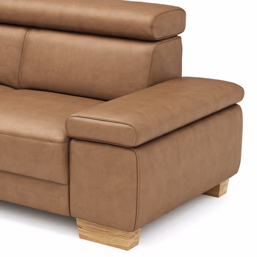 Ecksofa Philadelphia -  Ecke links, 2,5-Sitzer, Kopfteil verstellbar (manuell), Stoff, Braun