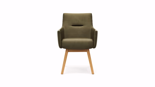 Armlehnstuhl Calgary - Leder, Olive