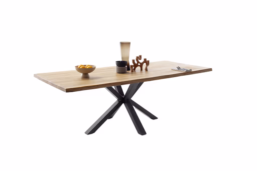 Esstisch - LB ca. 200x100 cm, Wildeiche massiv geölt, Baumkante