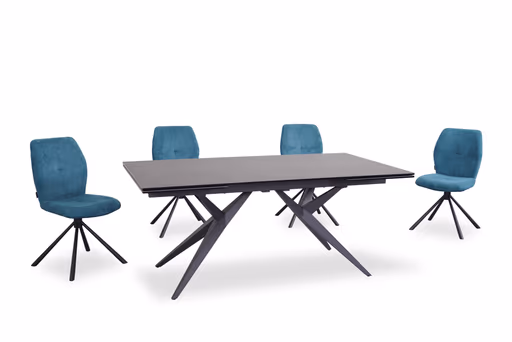 Stuhl MANOA - drehbar, Stoff, Petrol