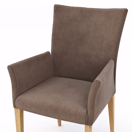 Armlehnstuhl Florea - Stoff, Dunkelbraun