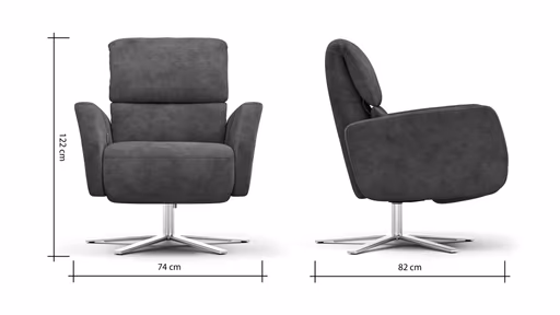 Drehsessel Lotta -Größe L, inkl. Relaxfunktion, Stoff, Olive