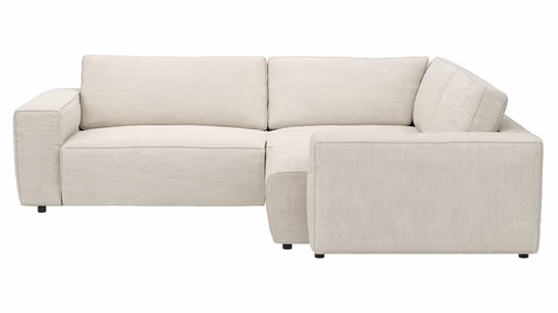 Ecksofa Lilaia - 2-Sitzer links, Ecke, 1,5-Sitzer Tief, Stoff, Creme