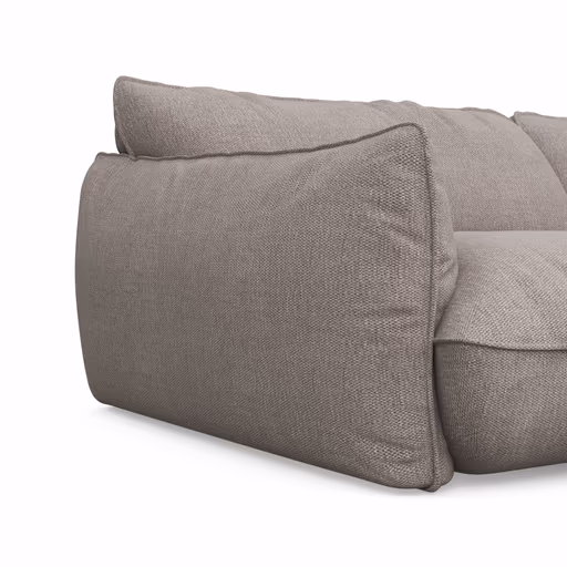 Sofa Fluffy - 4-Sitzer inkl. Rückenlehne verstellbar, Stoff, Taupe