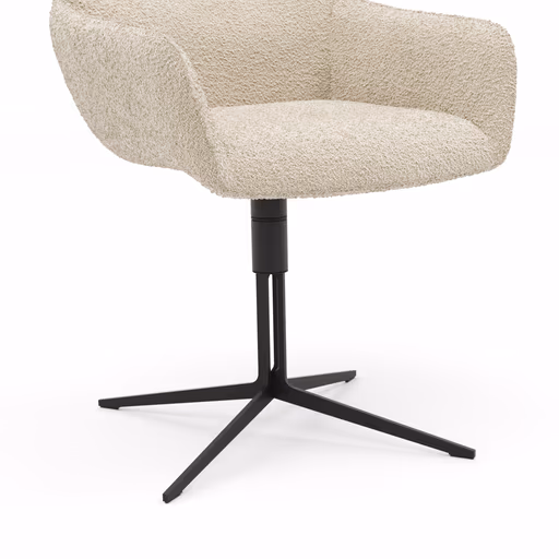 Armlehnstuhl Maluhia - drehbar, Stoff, Beige