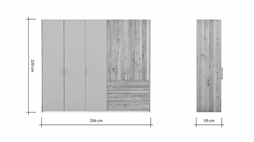 Drehtürenschrank Colorado - B. ca. 257cm, Nougat / Eiche furniert