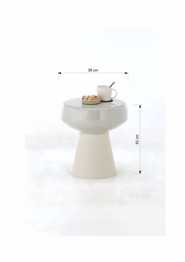 Beistelltisch - Ø/H ca. 38x42 cm, Creme