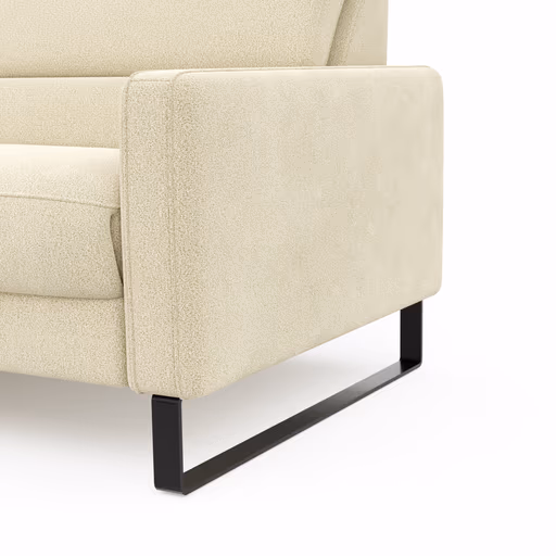 Ecksofa Valera - Longchair mit 3-Sitzer rechts inkl. Rückenlehne verstellbar, Stoff, Natur