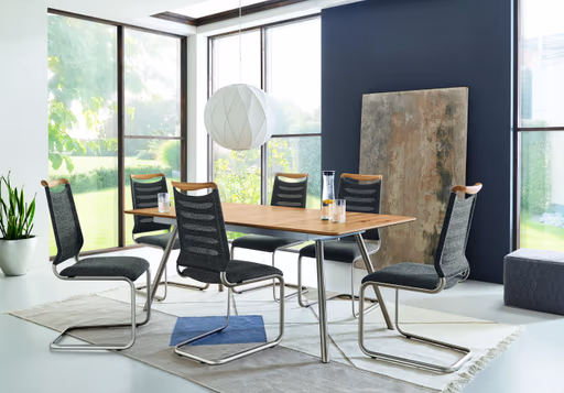 Freischwinger - Stoff, steingrau