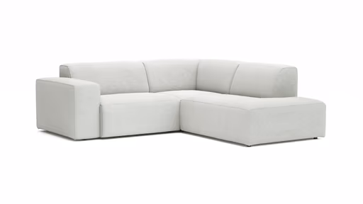 Ecksofa Elementos - 1,5-Sitzer links mit Ecke rechts, Stoff, Weiß