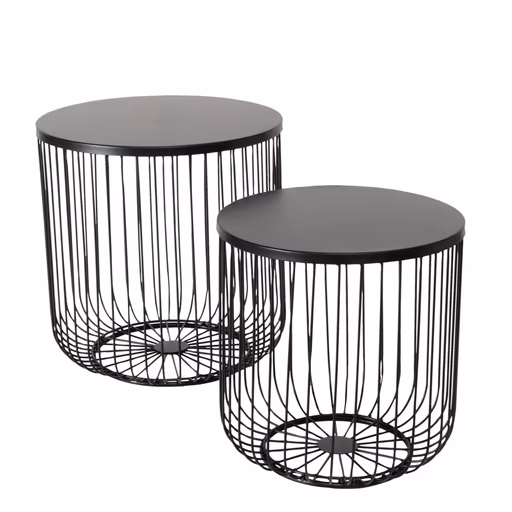 Beistelltisch - 2er Set, Schwarz