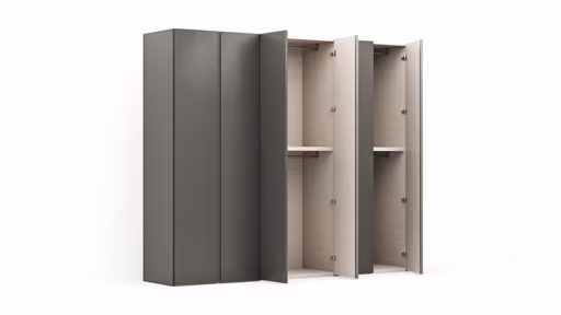 Drehtürenschrank Loretto - B ca. 280 cm, Lack matt, Anthrazit