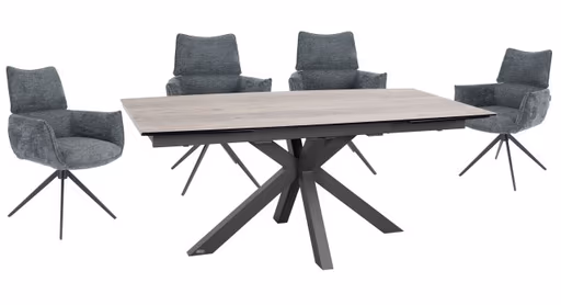 Esstisch MELANIA - ausziehbar, LB ca. 180x95, Keramik, Braun