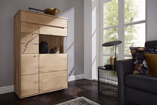 Highboard Amora - Wildeiche massiv bianco