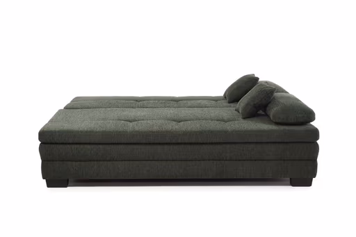 Sofa JONAH - 2-Sitzer inkl. Schlaffunktion und Bettkasten, Stoff, Dunkelgrün