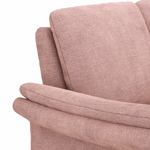 Ecksofa Tenero - 2-Sitzer mit Longchair rechts, Stoff, Helles Rosa