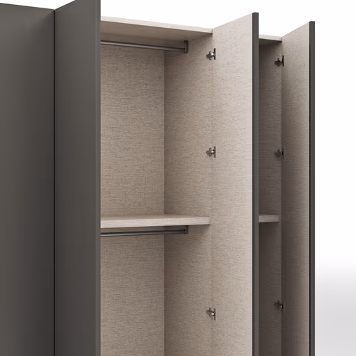 Drehtürenschrank Loretto - B ca. 254 cm, Melamin matt, Anthrazit